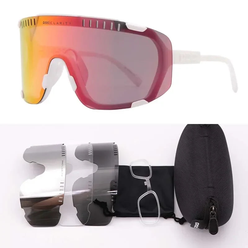 2025 POC Devour Cycling Glasses - MTB/Road Bike Windproof Goggles W/Prescription Insert, UV400 Sport Eyewear