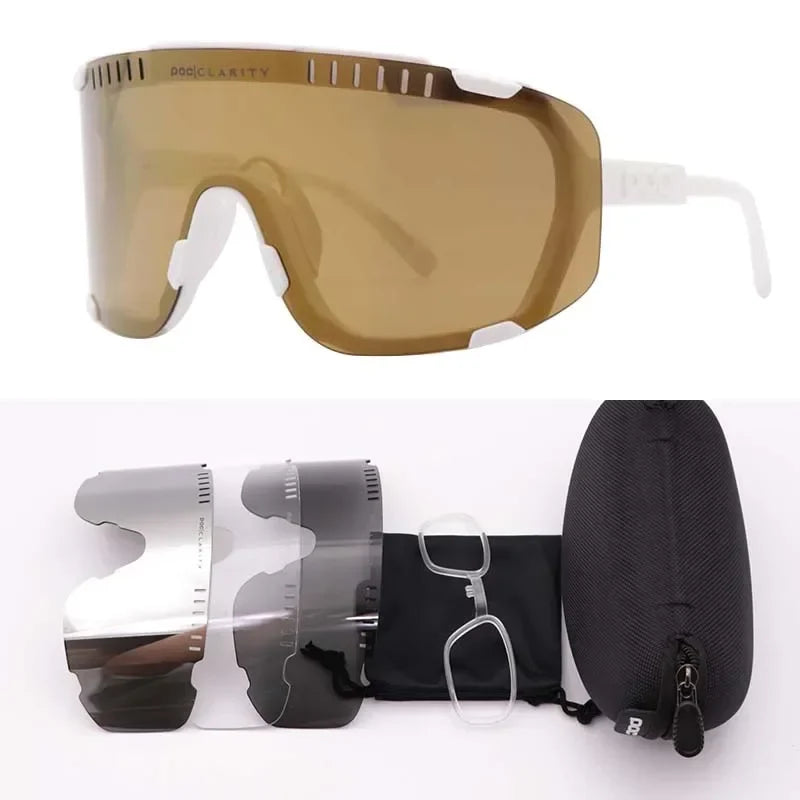 2025 POC Devour Cycling Glasses - MTB/Road Bike Windproof Goggles W/Prescription Insert, UV400 Sport Eyewear