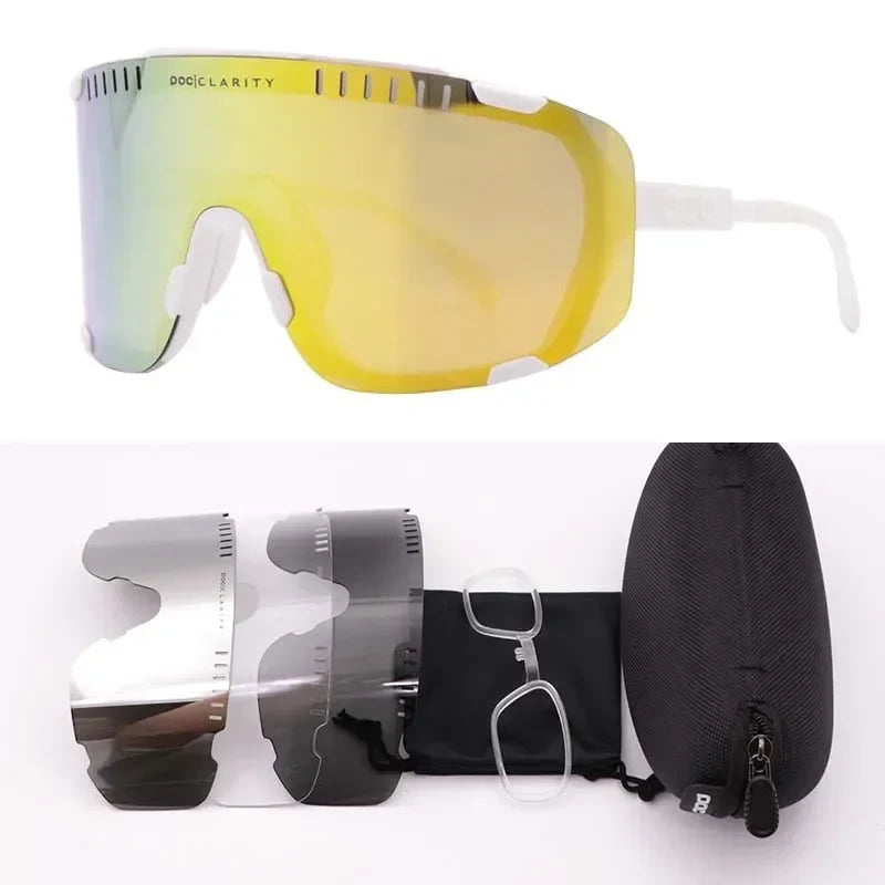 2025 POC Devour Cycling Glasses - MTB/Road Bike Windproof Goggles W/Prescription Insert, UV400 Sport Eyewear