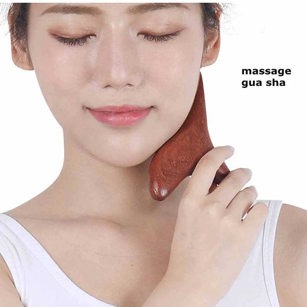 1PC Traditional Wooden Reflexology Thai Massage Tool,Thai Massage Tool,Acupuncture Point Gua Sha for Full Body Relaxation Eyes