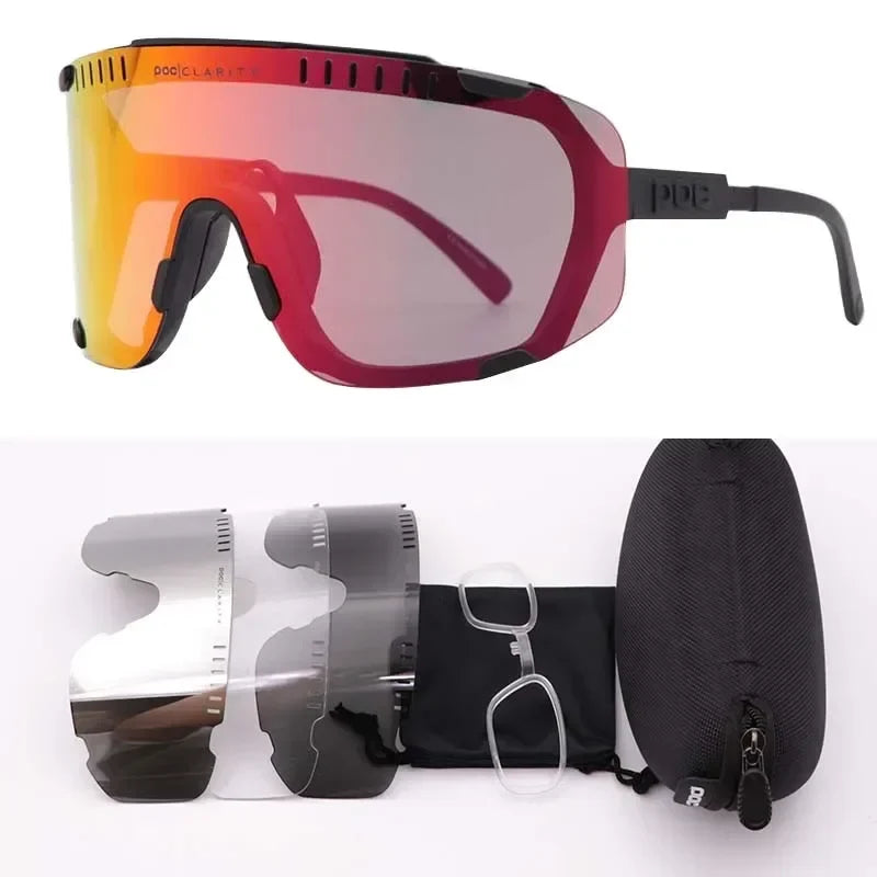 2025 POC Devour Cycling Glasses - MTB/Road Bike Windproof Goggles W/Prescription Insert, UV400 Sport Eyewear